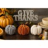 Transpac Mini Velvet Pumpkins Set of 3 Decorative Sculptures for Fall Harvest Indoor Tabletop Autumn Decor Gift - 2 of 4