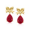 Ross-Simons 3.30 ct. t.w. Ruby and 2.30 ct. t.w. Emerald Jewelry Set: 2 Pairs Of Bow Drop Earrings in 18kt Gold Over Sterling - 4 of 4
