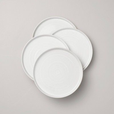 8.5" Flared Brim Stoneware Salad Plate Vintage Cream - Hearth & Hand™ with Magnolia