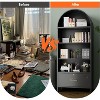 AOBABO Metal Arched Cabinet with Drawer and Adjustable Shelves, 73''H Modern Arched Bookshelf for Office,Kitchen, Pantry, Assembly Required - 4 of 4