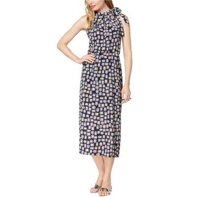 maison Jules Womens Tie Neck A-line Dress