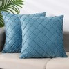 Unique Bargains Solid Geometric Textured Cushion Home Decor 4 Pcs Soft Velvet Decorative Pillow Covers for Bed Sofa - 2 of 4