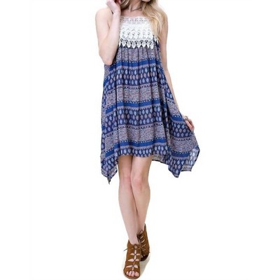 Women's Asymmetrical Aztec Tank Dress - KORI S