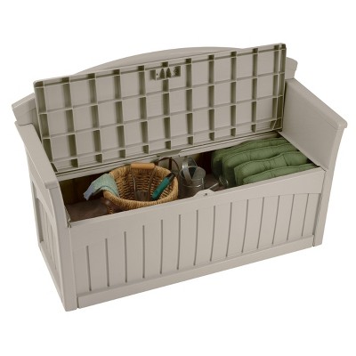 Light Taupe Resin 50-Gallon Outdoor Storage Bench