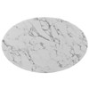 Lippa 42" OvalShaped Artificial Marble Coffee Table White - Modway: Mid-Century Design, Faux Marble Top, Metal Base - 3 of 4