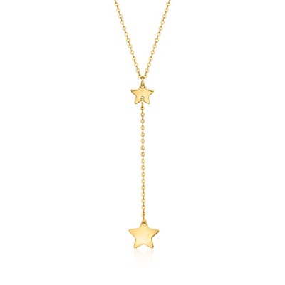 Pure Collection by Ross-Simons Italian 14kt Yellow Gold Star Lariat Necklace Size 18