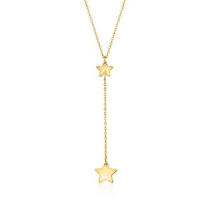 Pure Collection by Ross-Simons Italian 14kt Yellow Gold Star Lariat Necklace Size 18 - 1 of 4