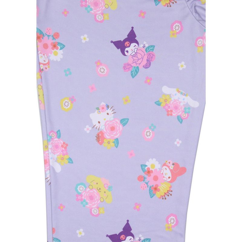 Women's Sanrio Hello Kitty And Friends My Melody Kuromi Floral Pajama Pants, 4 of 6