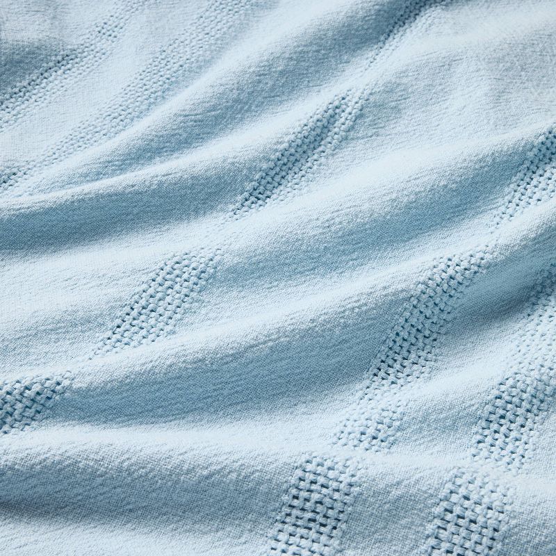 Open Textured Stripe Woven Throw Blanket Light Blue - Hearth &#38; Hand&#8482; with Magnolia, 4 of 5