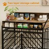 KTMBDW Dog Crate Furniture, Wooden Dog Crate End Table, 43.3 Inch Dog Kennel with Drawers, Heavy Duty Dog Cage, Pet Crate Dog Cage for Indoor, Brown - 3 of 4
