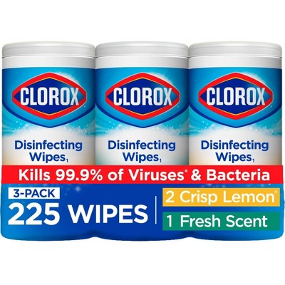  Clorox Disinfecting Wipes, Bleach Free Cleaning Wipes,  Household Essentials, Fresh Scent, Moisture Seal Lid, 75 Wipes, Pack of 3  (New Packaging) : Health & Household