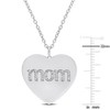 EVERLY JEWELRY | Sterling Silver 1/10 CT TDW Diamond 'Mom' Engraved Heart Pendant with Chain - 3 of 4