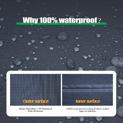 Gray Heavy Duty Waterproof Round Patio Table Cover, 72" Diameter