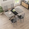 5-Piece Dining Table Set with Stretch Table and 4 Metal Dining Chairs, Black/Gery-ModernLuxe - 2 of 4