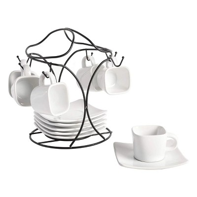 Gibson Our Table Simply White Fine Ceramic 6 Piece Espresso Demi Cup And  Saucer Set In White : Target