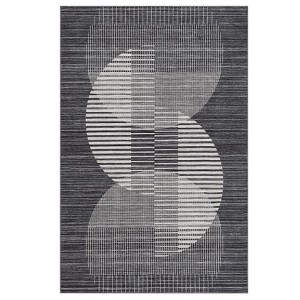 Machine Washable Area Rugs Modern Abstract Indoor Mat Non Shedding Neutral Throw Rugs Foldable Geometric Strip Thin Floor Cover for Living Room - 1 of 4