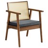 Modway  Thera Set of 2 Vegan Leather and Rattan Accent Chairs in Walnut Black - 4 of 4