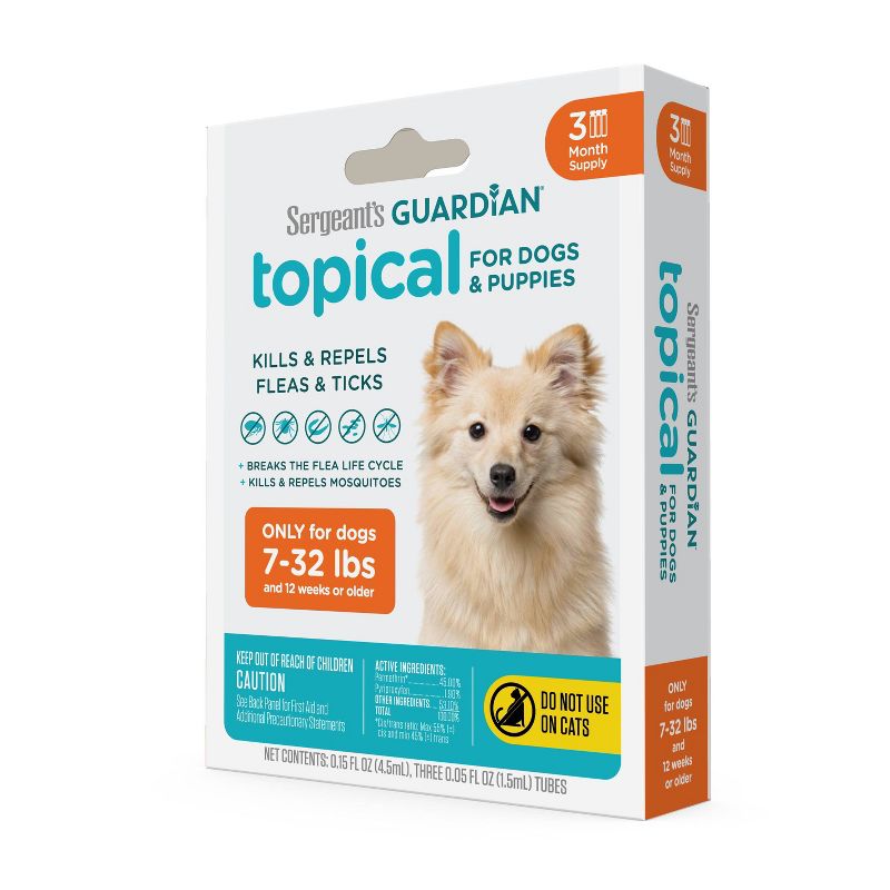 Sergeant&#39;s Guardian Flea &#38; Tick Topical Treatment for Dogs - 7-32 lbs - 3ct, 4 of 5