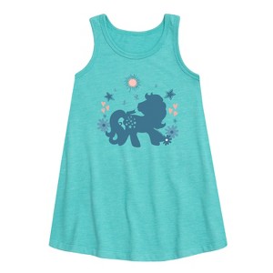 Girls' - My Little Pony - Stars And Flowers- Girls Aline Dress Graphic Sleeveless Aline Dress - 1 of 3