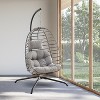 Outdoor Patio Wicker Hanging Chair with Stand - 2 of 4