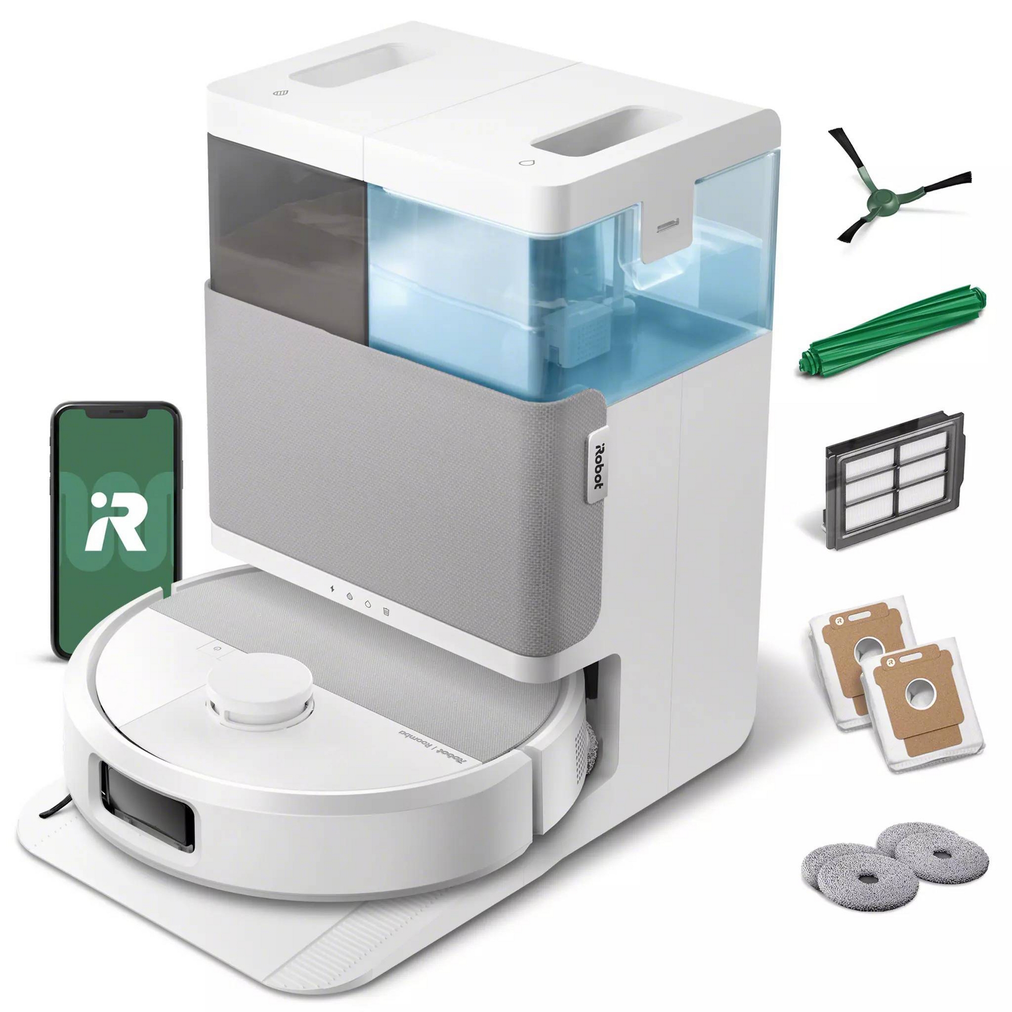 iRobot Roomba Plus 505 Combo Cordless Vacuum & Mop N185220 5.8" Cleaning Path White