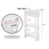 Hostack 33.8'' Small Triangle Corner Table with 3 Tiers, Solid Wood Legs for Small Spaces and Living Room, Milk White - 3 of 4