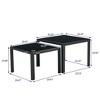Nesting Coffee Table Set of 2, Square Modern Stacking Table with Tempered Glass Finish, for Living Room - 2 of 4
