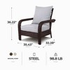 Four Seasons Courtyard Montego Bay Seating Furniture Set with 2 Adjustable All Weather Patio Outdoor Cushioned Chairs for Decks and Porches, Brown - 3 of 4