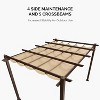 PURPLE LEAF Outdoor Metal Pergola with Retractable Canopy Patio Shade Cover for Garden Pool Yard Brown Aluminum Frame - 2 of 4