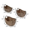 happimess Nellie Farmhouse Classic Handwoven Hyacinth Storage Boat Baskets with Handles - 4 of 4