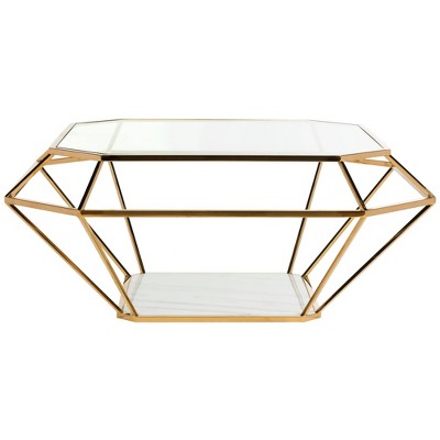 Abena Geometric Coffee Table Gold - Safavieh