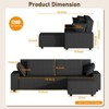 L Shaped 95" Modern Large Stripe Corduroy Sectional Sofa Couch with Side Chaise and Deep Chaise for Living Room, Apartment - 2 of 4