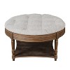 NicBex Modern Large Round Ottoman Coffee Table with Storage Shelf,2-Tier Oversized End Table,Upholstered Center Table for Living Room - 4 of 4