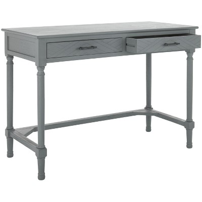 Distressed Grey Wood Writing Desk with Drawers