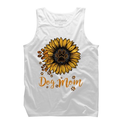 Men's Design By Humans Mother's Day Dog Mom Sunflower Paw By dodorindesign Tank Top