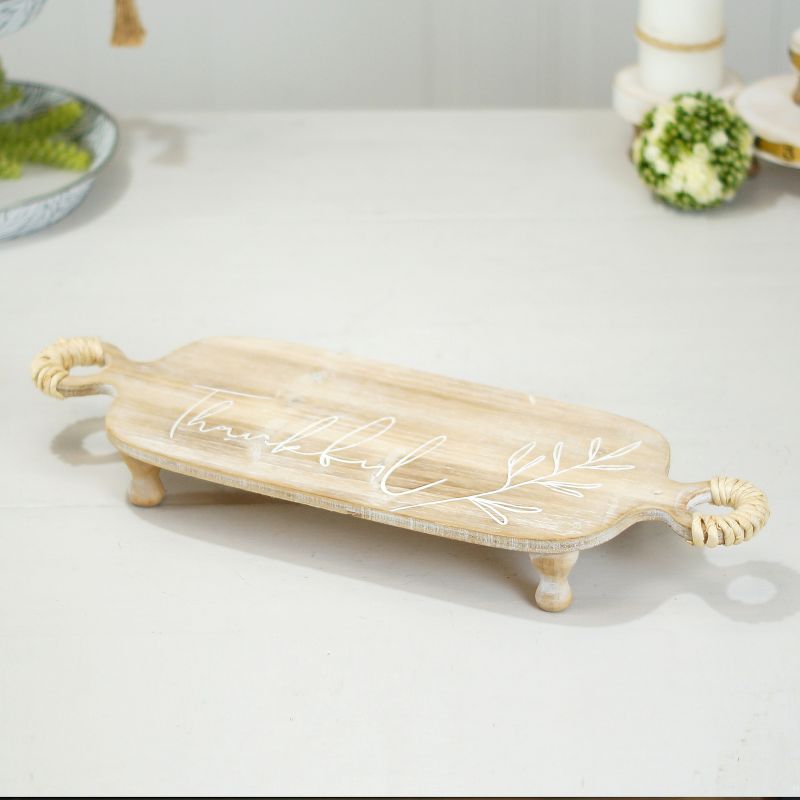 VIP Wood 22 in. White Carved Display Tray, 2 of 6