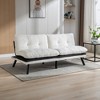 71.6" Futon Sofa Bed, Convertible Sleeper Sofa With Metal Legs, Foldable Chenille Upholstered Loveseat, 2 Seater Futo Couch - 2 of 4