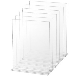 VEVOR Acrylic Sign Holder, 6 Pack 8.5 x 11-inch Brochure Display Holders, T-Shape Double Sided Display Sign Stand, Clear Acrylic Table Menu  Holder - 1 of 4