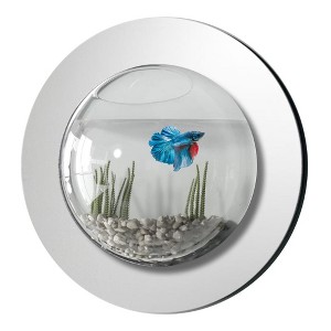 Modern Home Reflection Fish Bubble Aquarium - Deluxe Mirrored Wall Mounted Fish Tank - 1 of 4