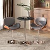 HOMCOM 25" Classic Round Adjustable Faux Leather Chrome Standing Bistro Table - 2 of 4