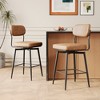 Set of 2 Swivel Bar Stools, 360¡ã Rotating Leather Cushioned Bar Chairs with Sturdy Iron Legs, Modern Design for Kitchen - 4 of 4