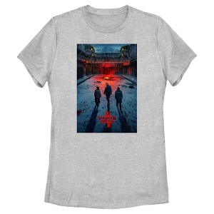 Women's Stranger Things Four Friends Rift Apocalypse Poster T-Shirt - 1 of 4