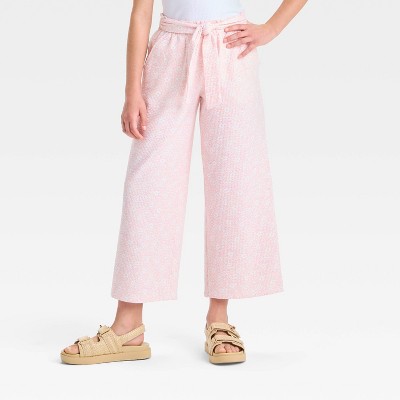 Girls' Wide Leg Pull-On Knit Pants - Cat & Jack™
