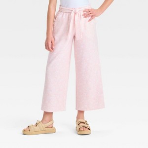Girls' Wide Leg Pull-On Knit Pants - Cat & Jack™ - 1 of 3