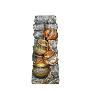 HomeRoots 43" Brown/Orange Polyresin Sculpture - 1 of 4