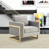 LeisureMod Lincoln Accent Arm Chair Upholstered in Velvet with Gold Frame - 2 of 4