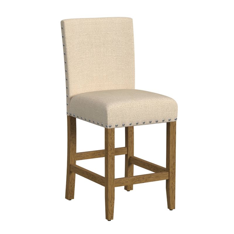 24" Upholstered Counter Height Barstool with Nailheads - HomePop, 2 of 10