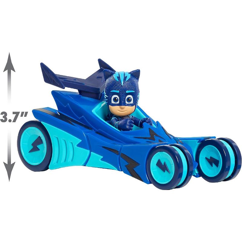 PJ Masks Catboy & Cat-Car, 2-Piece Articulated Action Figure and Vehicle Set, Blue, 3 of 6