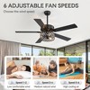 Airsurfer 52" Matte Black Ceiling Fan with 5 Black Plywood Blades,Reversible Quiet Dc Motor & Memory Function,3 Bulb bases,Remote Control Included - 4 of 4