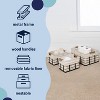happimess Callan Vintage Industrial Handmade Wire Metal Nesting Storage Baskets with Wood Handles and Fabric Liner - 3 of 4